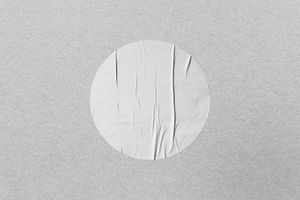 Round Wrinkled Sticker Mockup