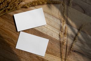 Rustic Wooden Business Card Mockup with Natural Shadows