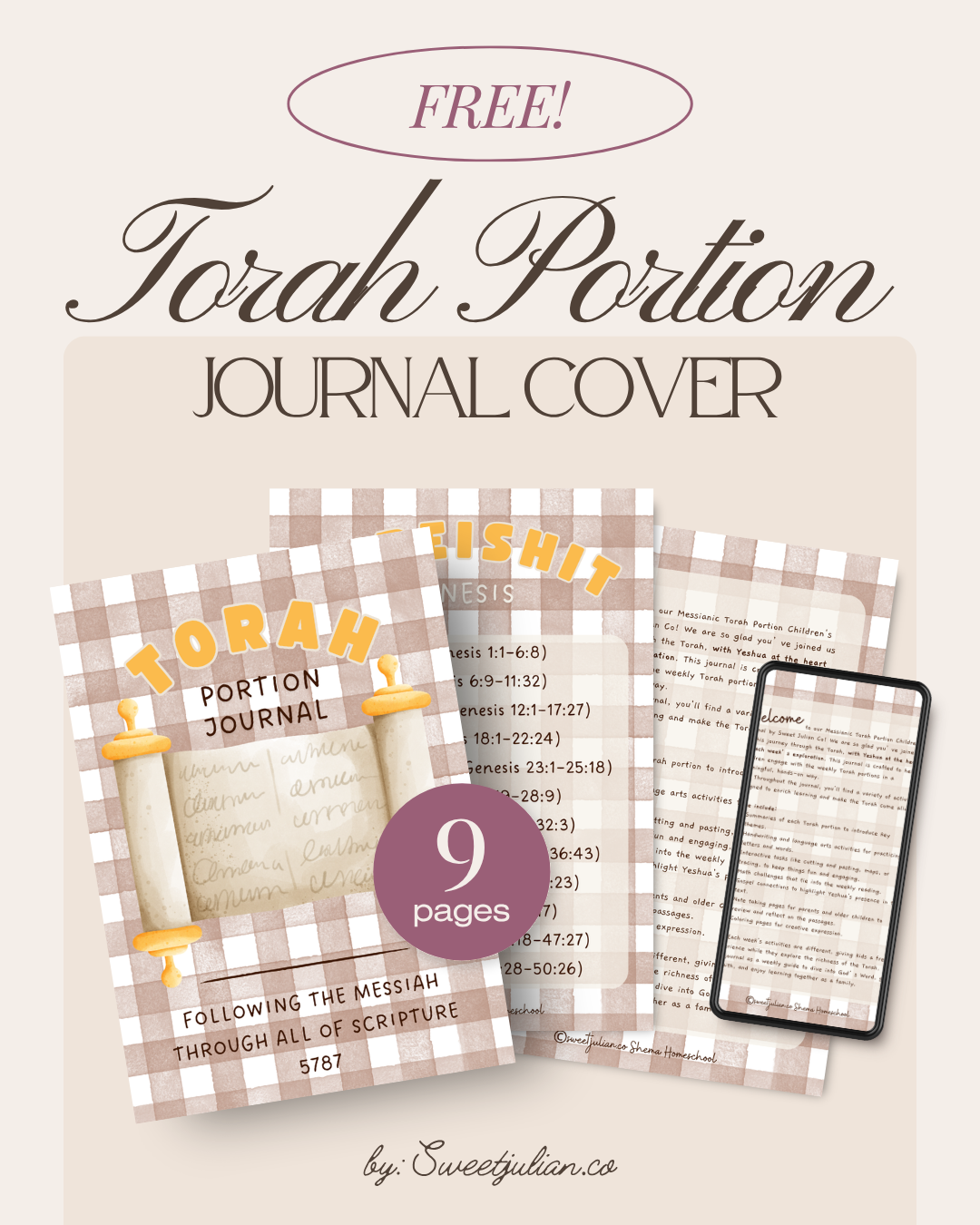 FREE Torah Portion Journal Cover 5787 🎉