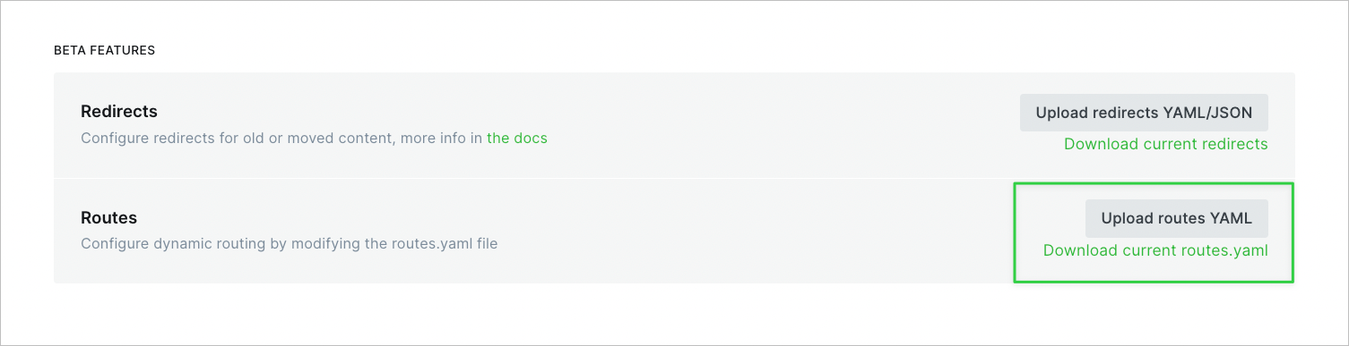 Ghost Admin, upload and download custom routing