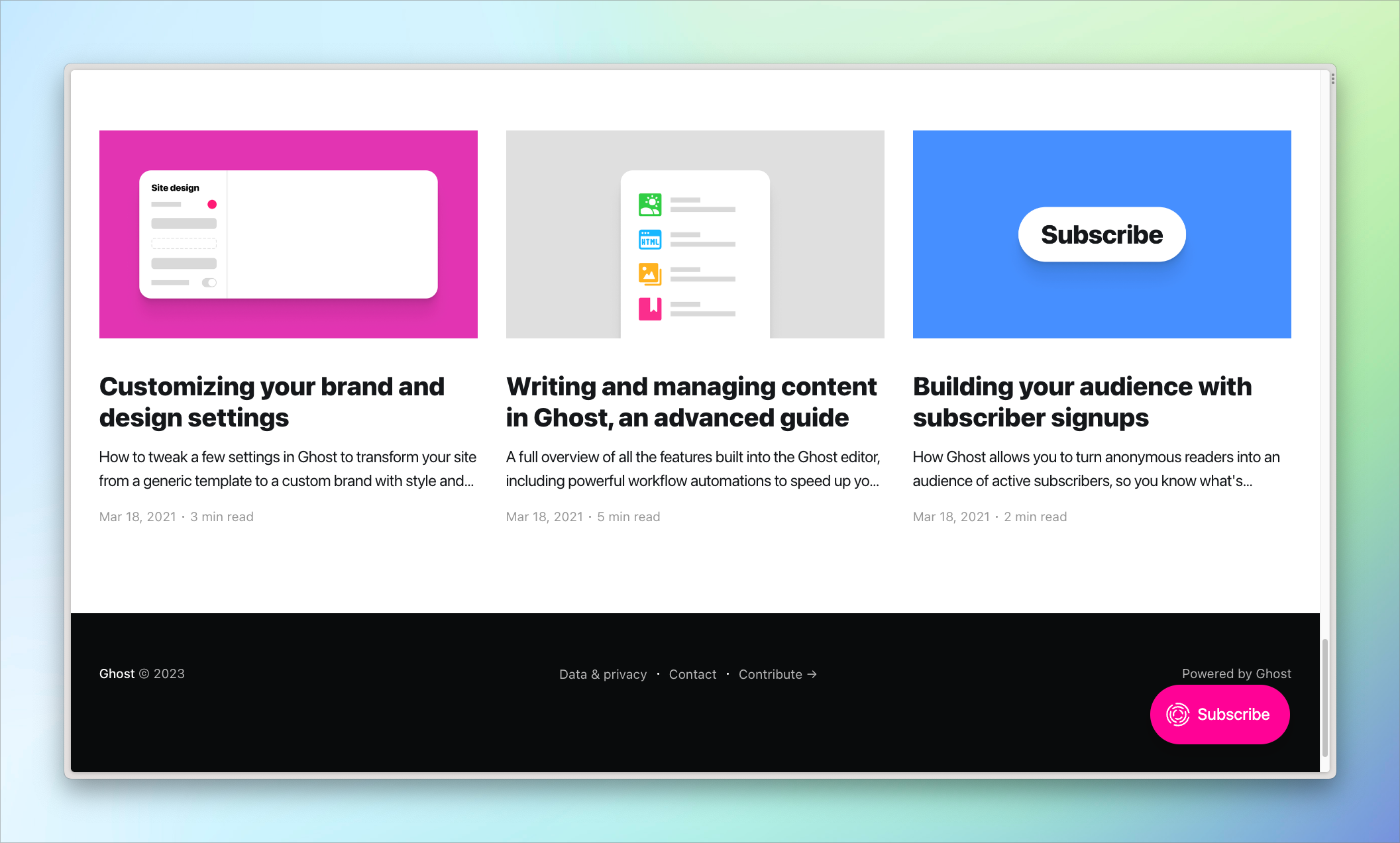 Casper's read-more section