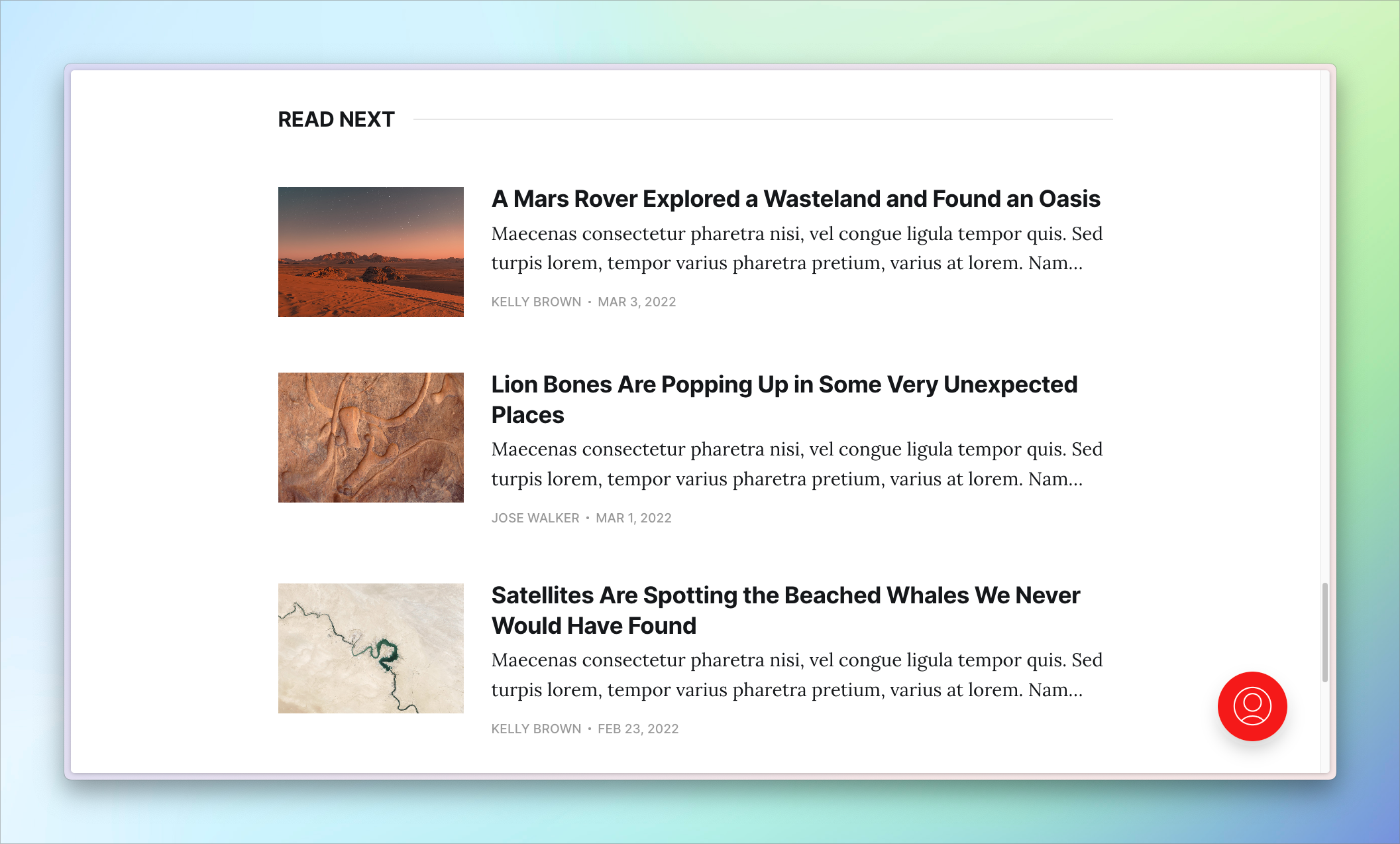 Suggested articles are the same as before for paying members