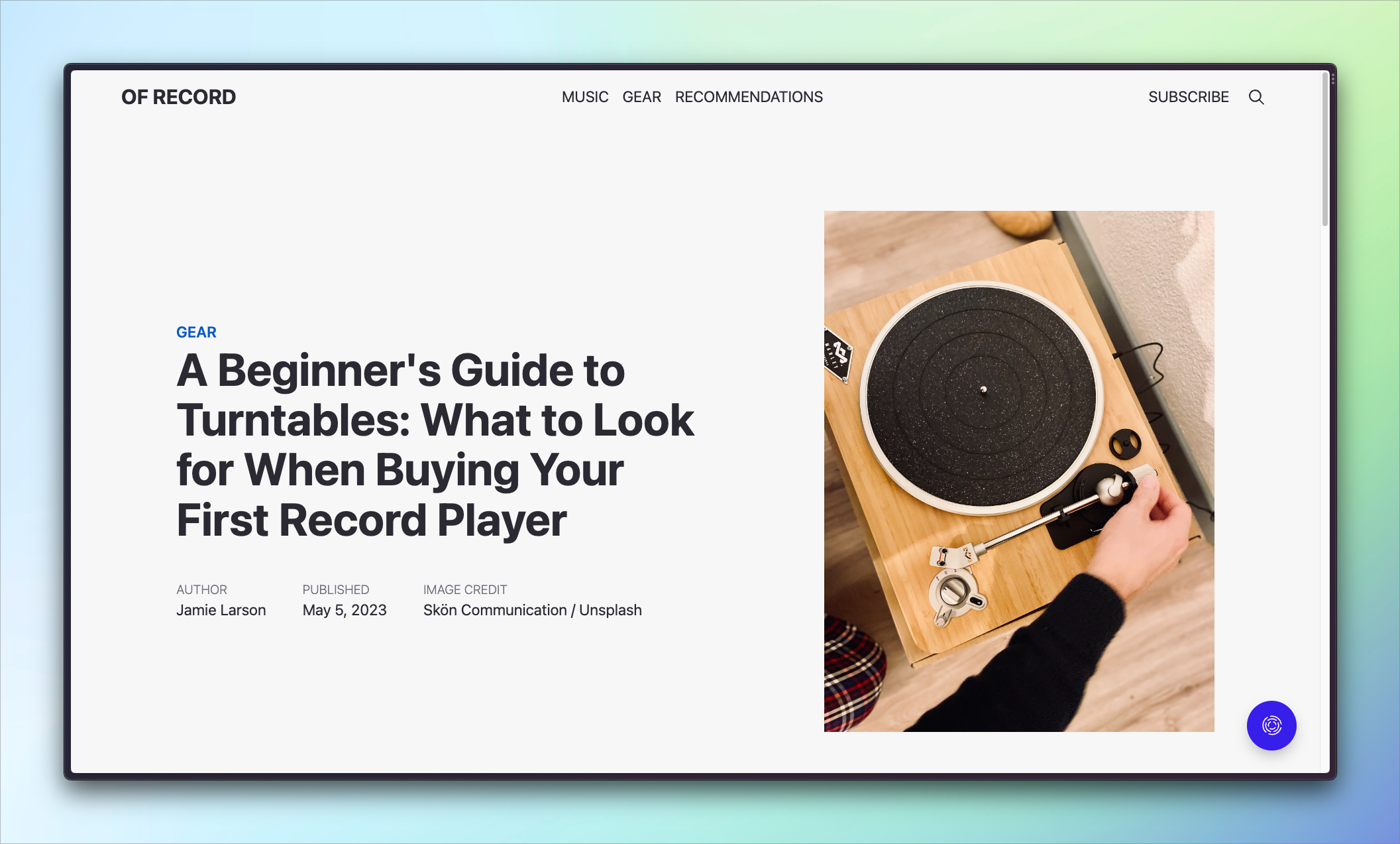 Default navigation on post page
