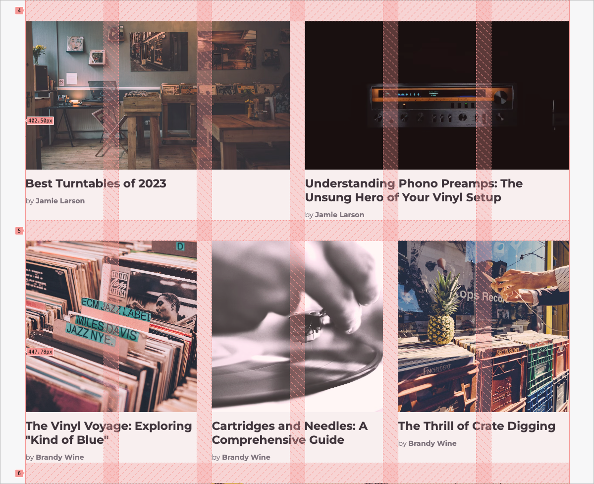 CSS grid layout for index template
