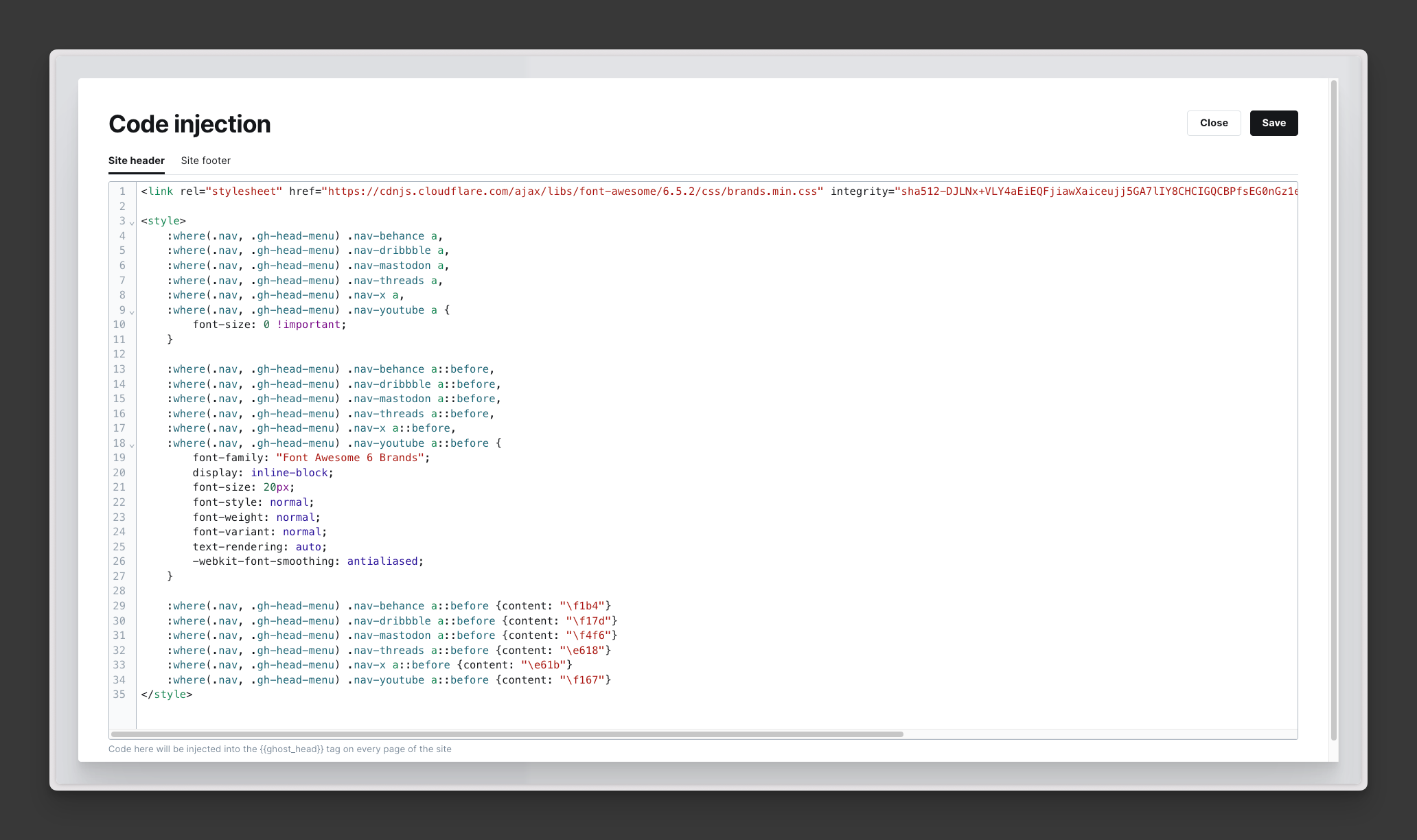 Code Injection with base styles