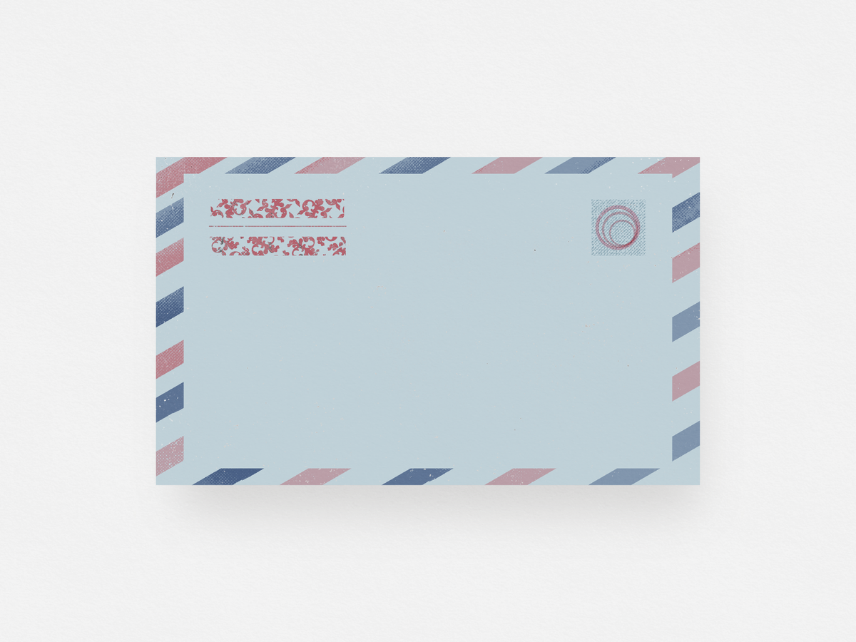 Air mail envelope in risography s