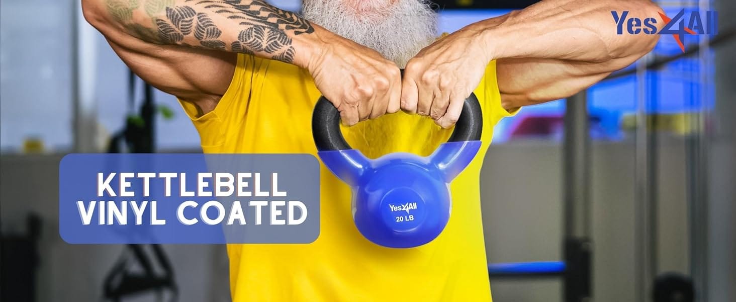 Yes4All Vinyl Coated Kettlebell Weights