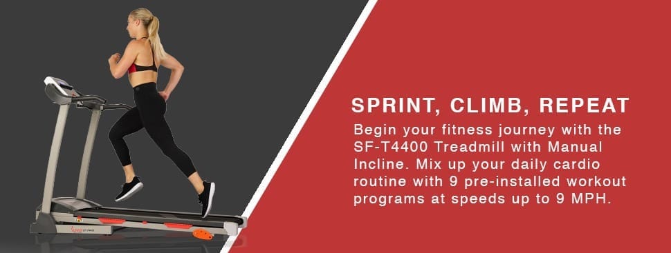 Sunny Health & Fitness Premium Folding Incline Treadmill