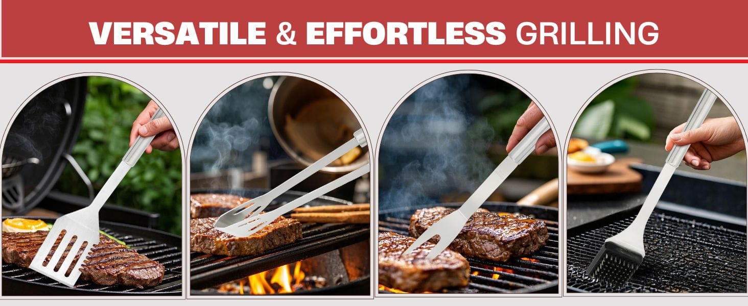  Comfilux Stainless Steel BBQ Grill Tool Set