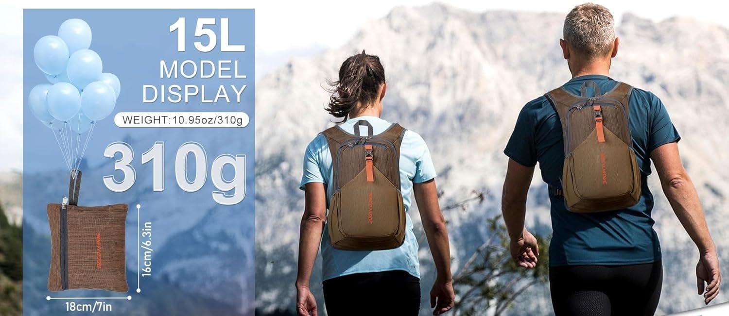 BECOJADDE 15L Small Hiking Backpack