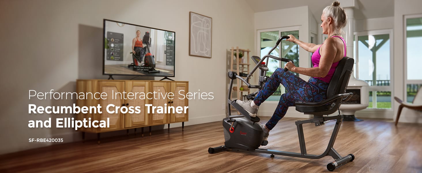 Sunny Health & Fitness Smart Recumbent Bike