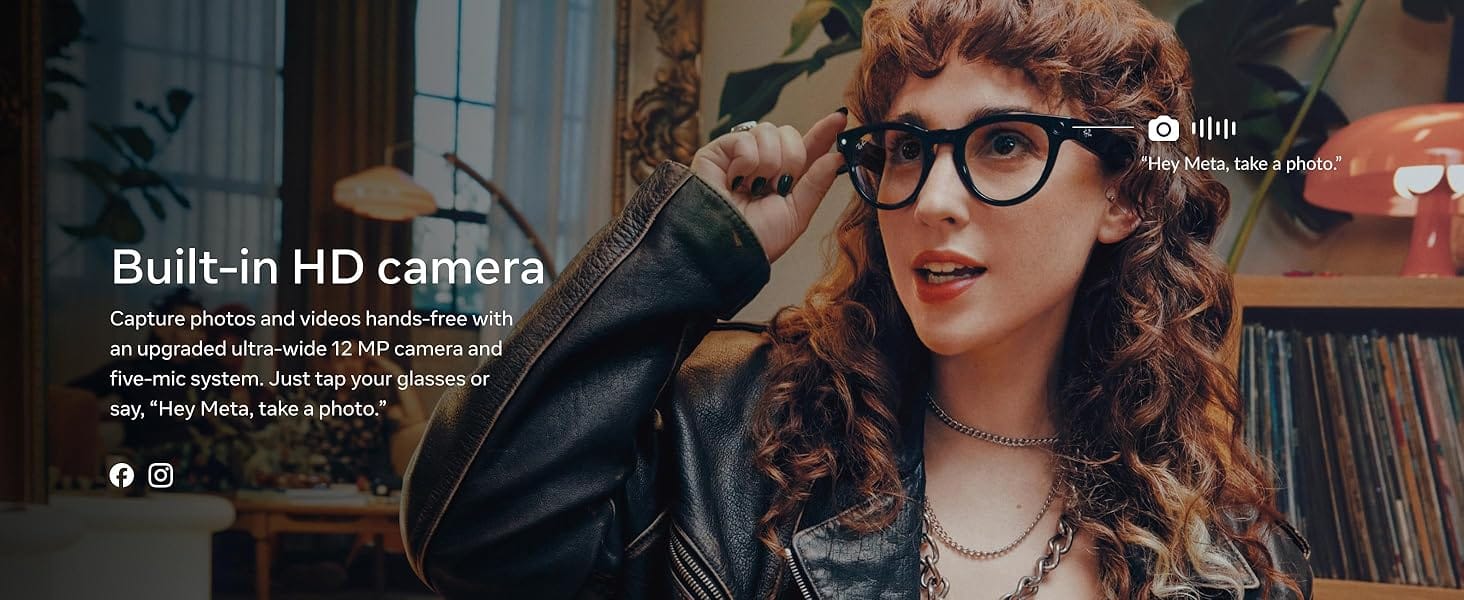 Meta Ray-Ban Glasses, Wayfarer, Matte Black