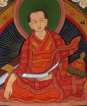 a wood block photo of Geshe Chekawa (Chekawa Yeshe Dorje) (1102-1176)