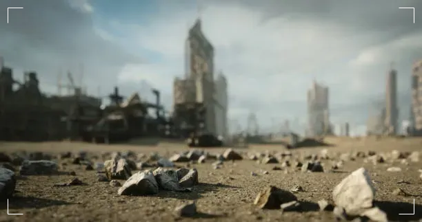 Dystopian wasteland envisioned in AI generated art