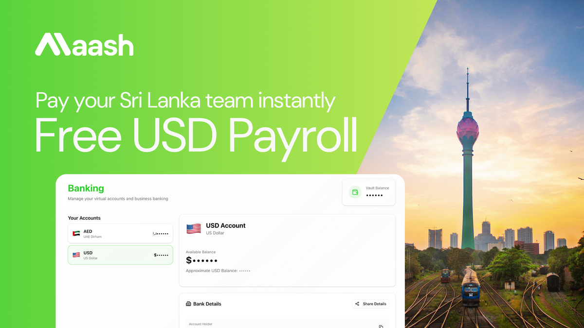 Free, instant USD Payroll for Sri Lanka team 