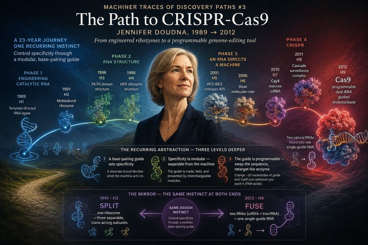 Machine Traces of Discovery Paths #3 — The Path to CRISPR-Cas9 (Jennifer Doudna)