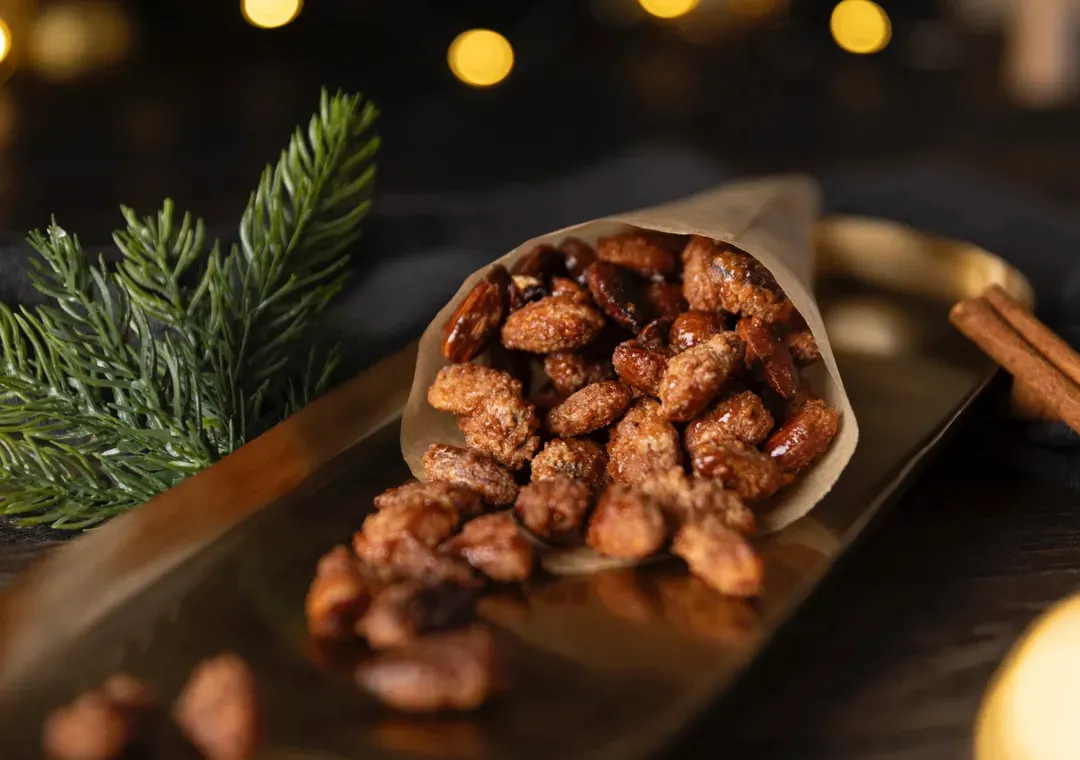 Bag of freshly roasted German almonds (Mandeln) served at the Nagoya Christmas Market