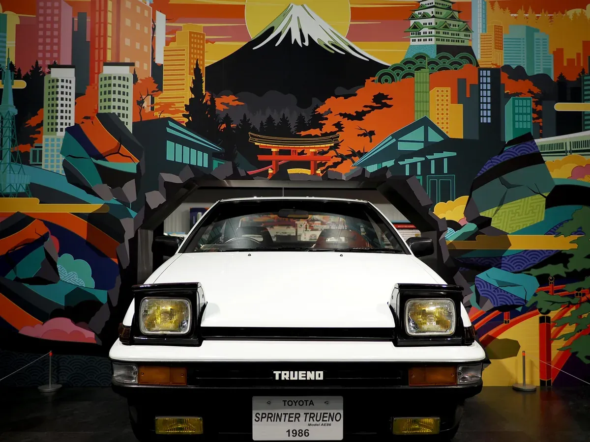 Toyota Sprinter Trueno AE86 on display at the Toyota Automobile Museum