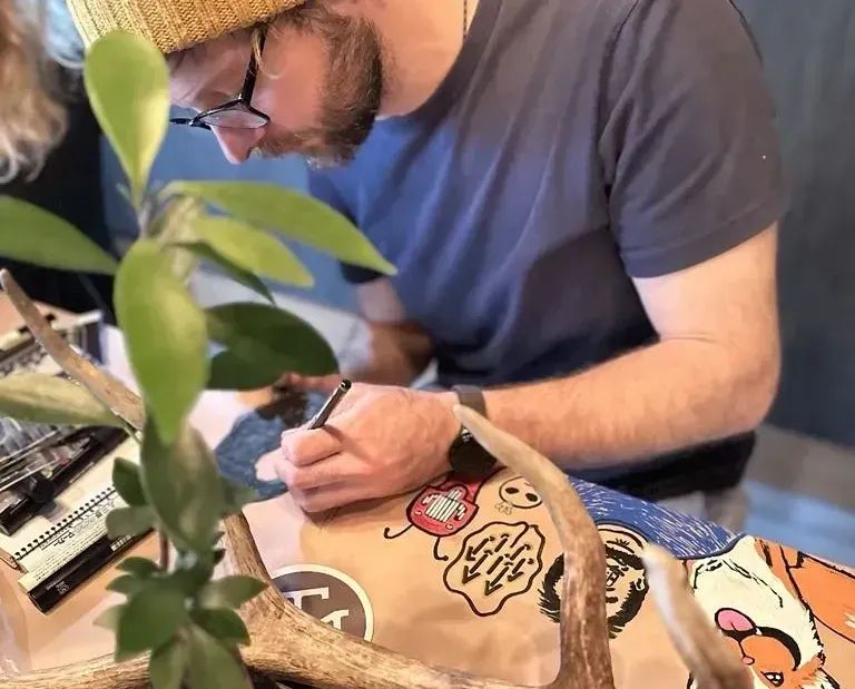 Sketch Party collaborative art night at HopBuds