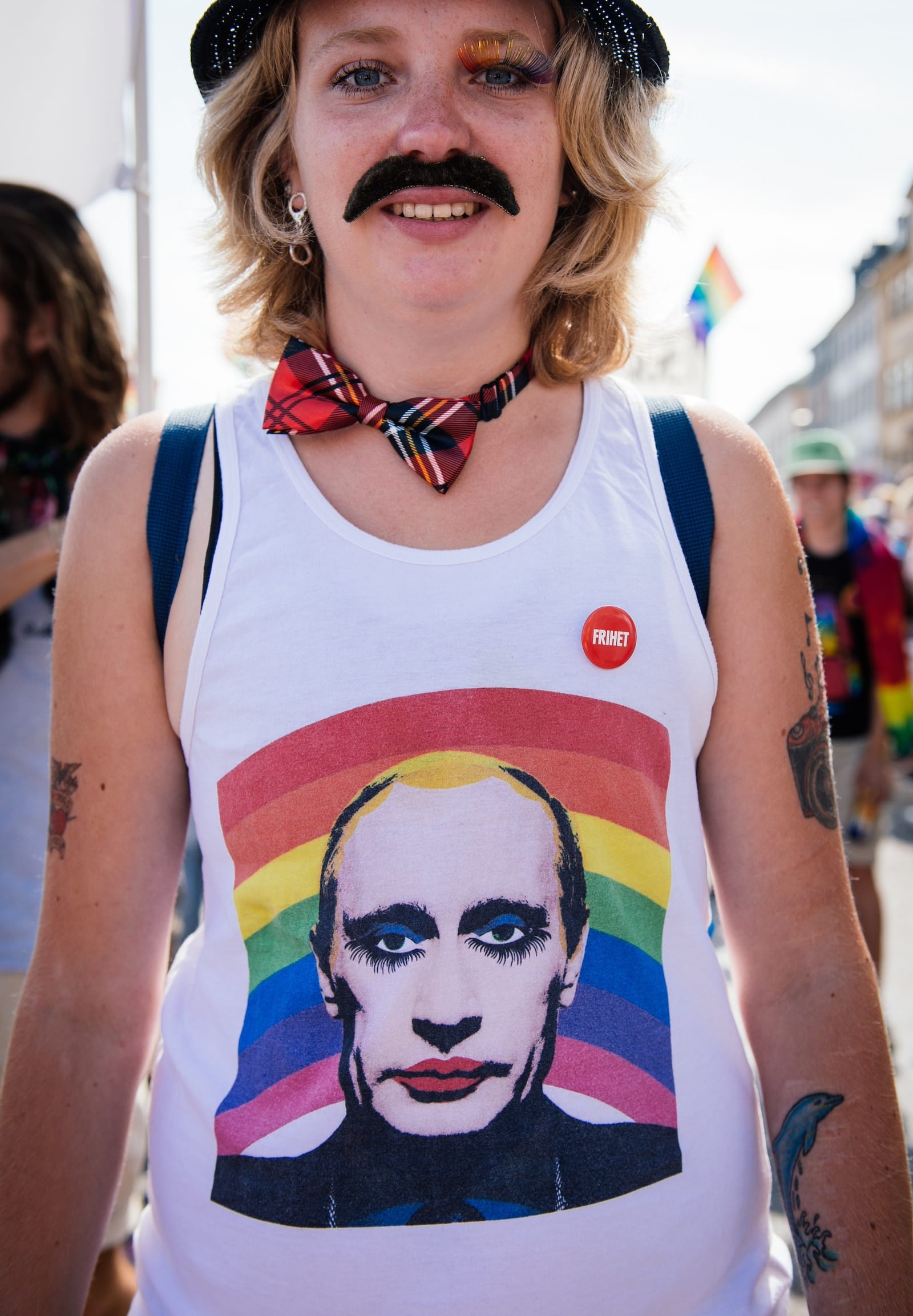 sweden girl lgbt pride moustache putin rainbow