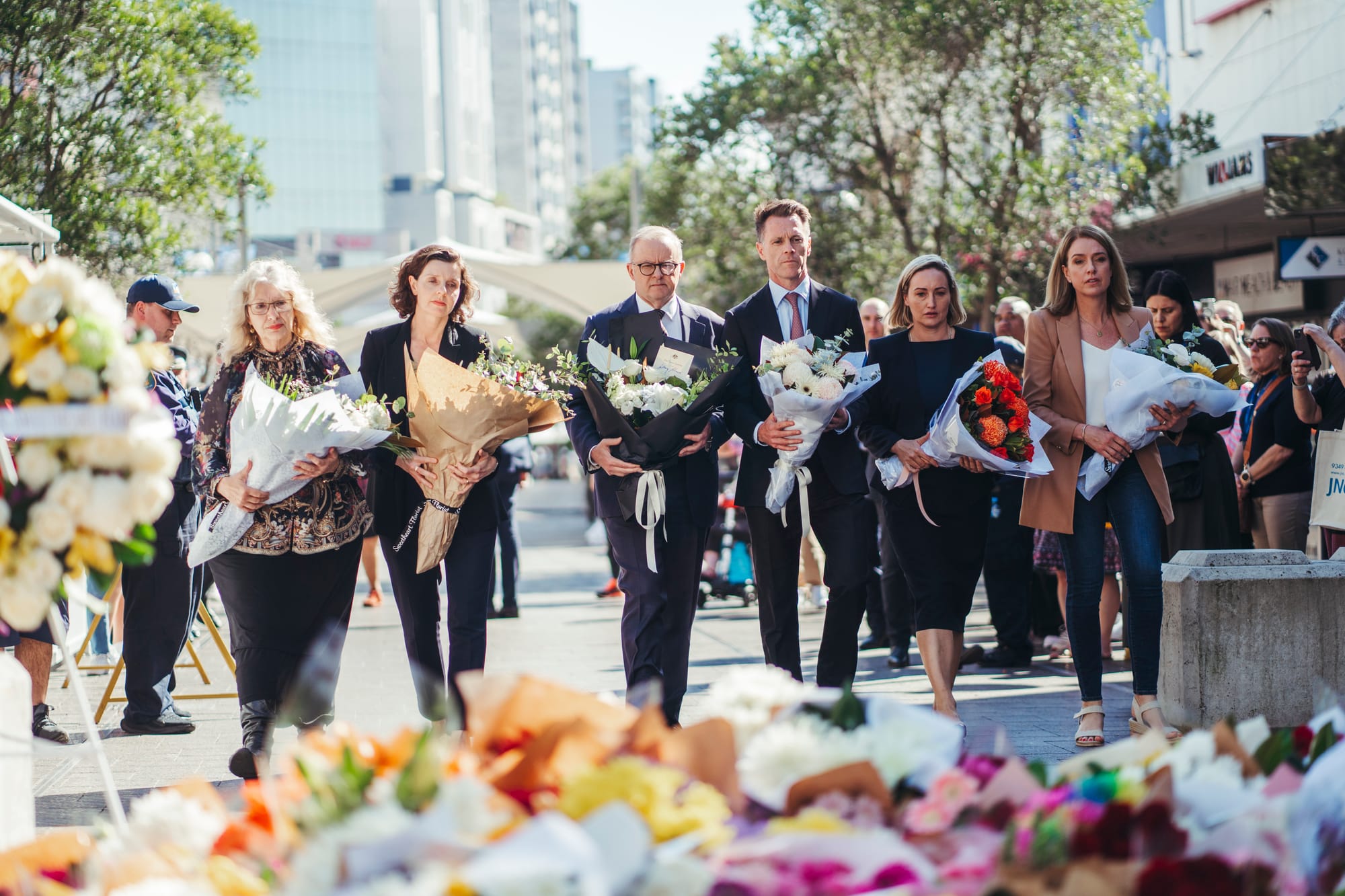 albo sydney mall stabbing memorial floweres