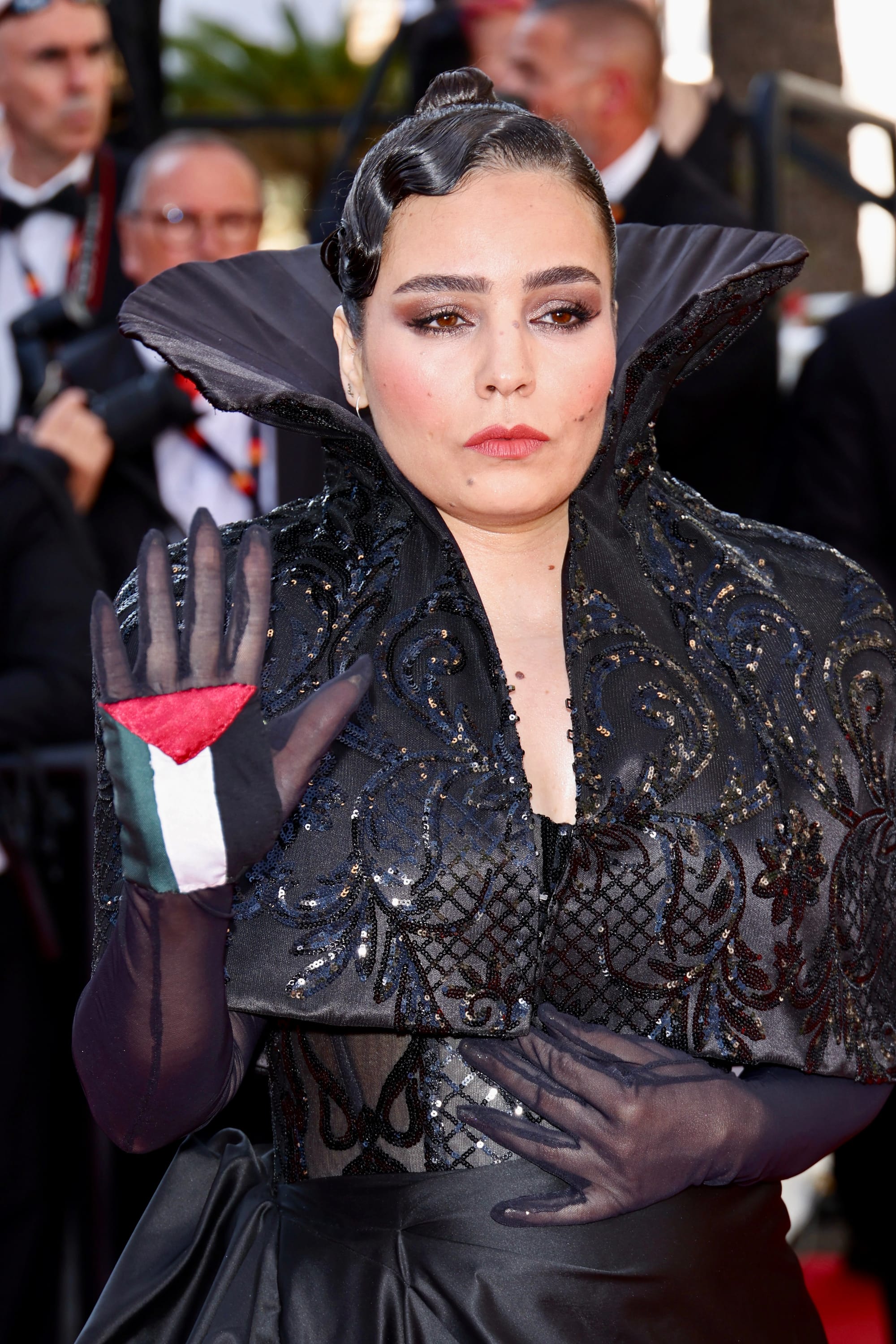 Asmae El Moudir palestine glove cannes