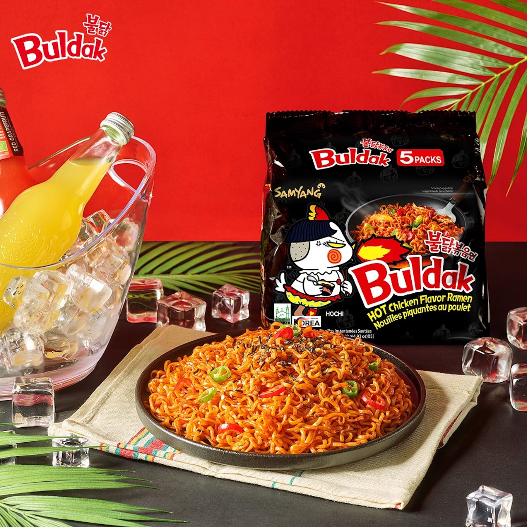 Korean ramen Buldak hot noodles