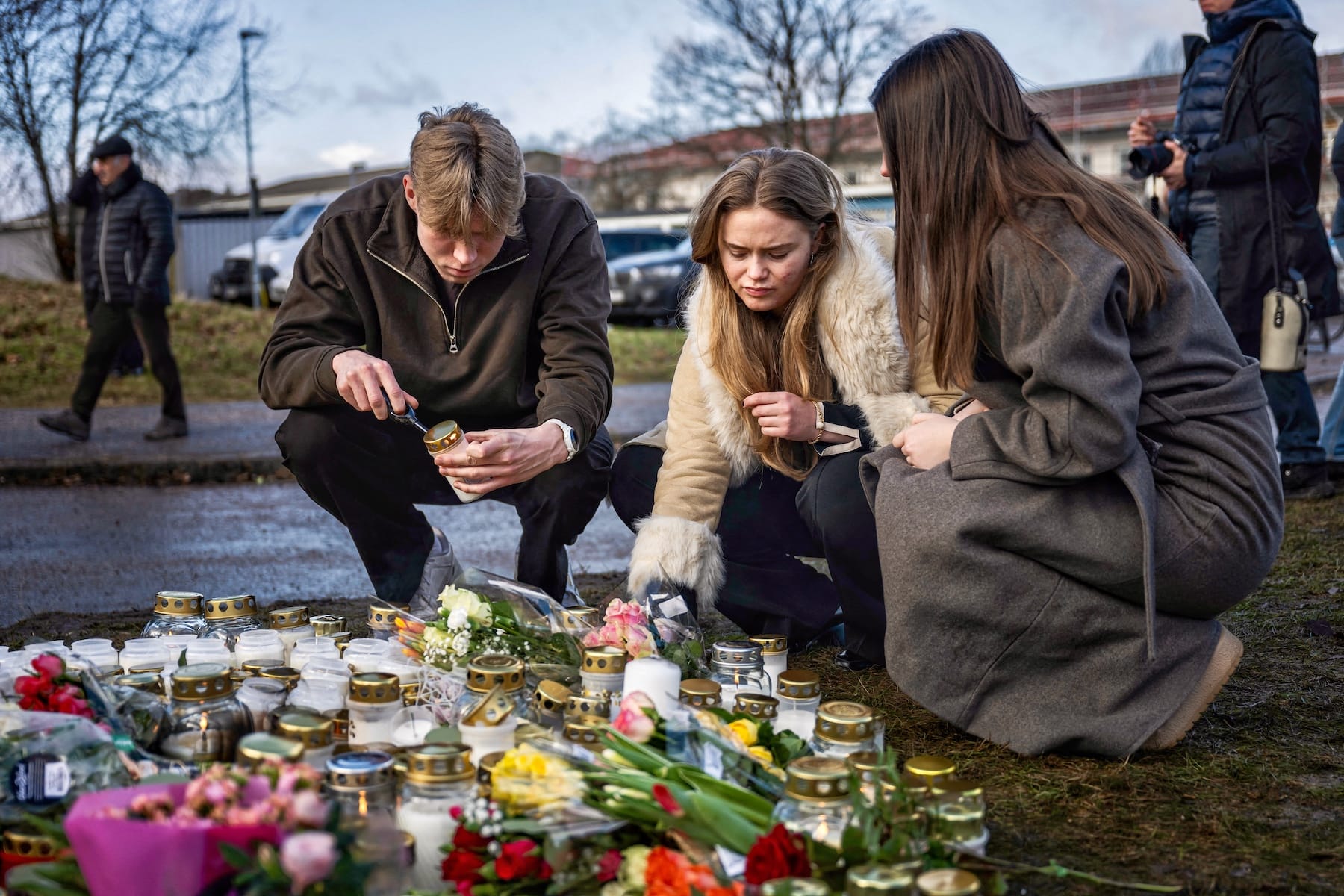 people mourn sweden mass school shooting