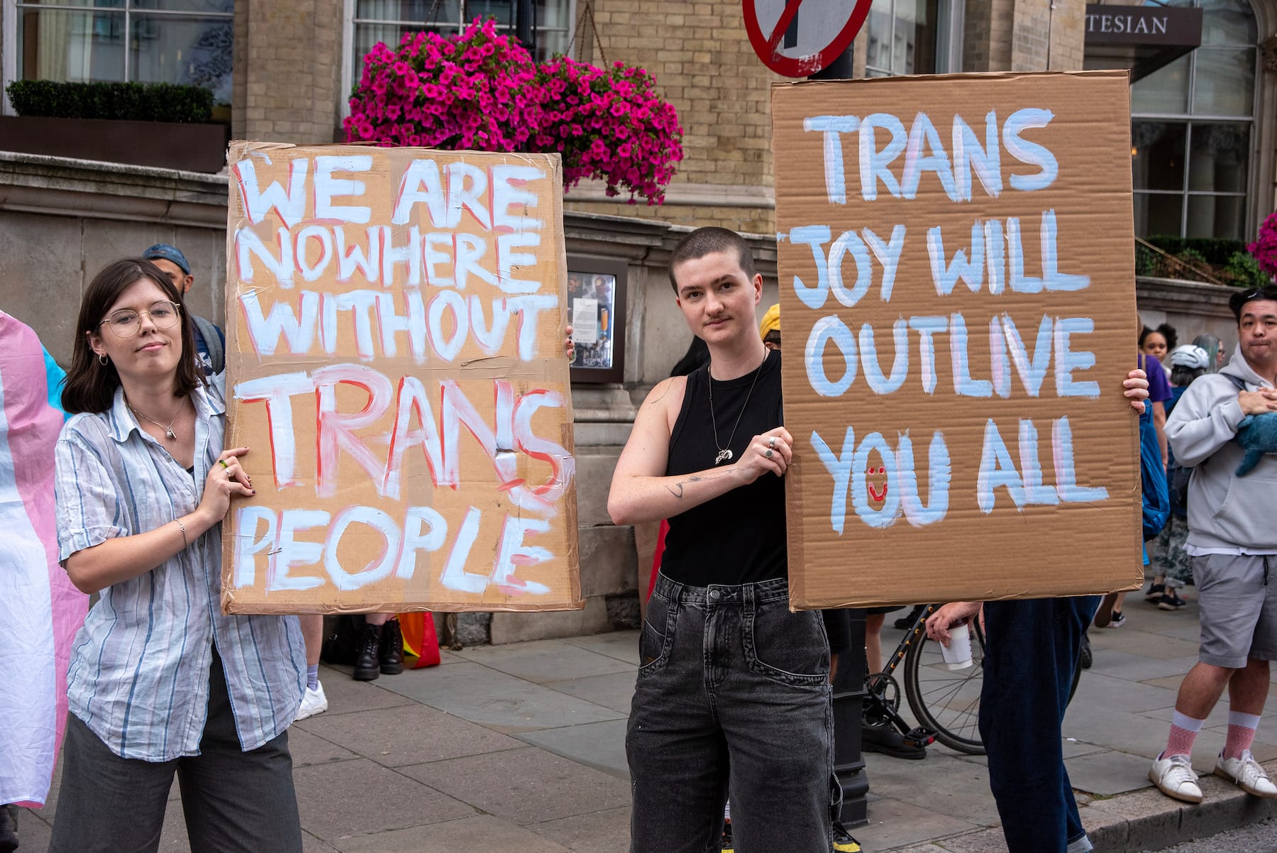 Uk trans pride outside bbc
