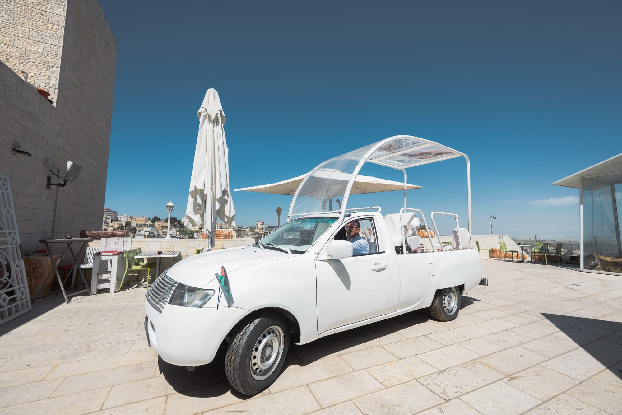 francis popemobile bethlehem gaza children