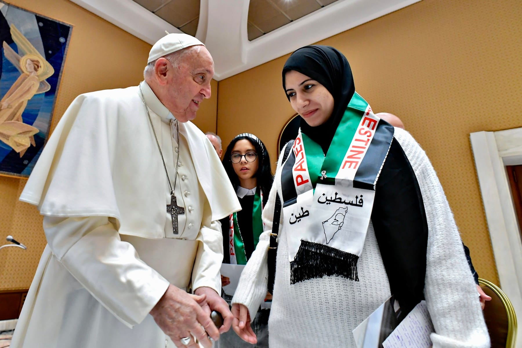 pope francis meet gaza palestinians oct 7