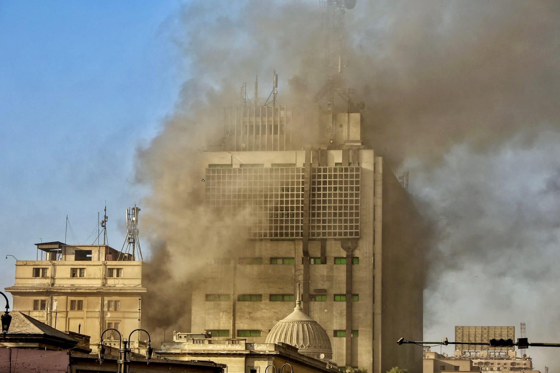 egypt telecommunications ramses fire