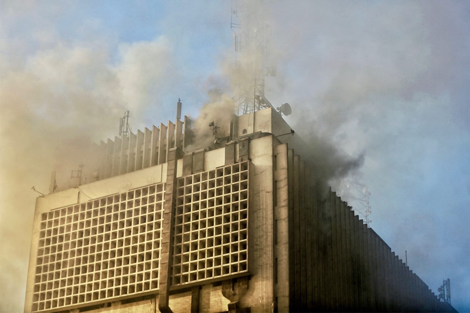 egypt telecommunications ramses fire