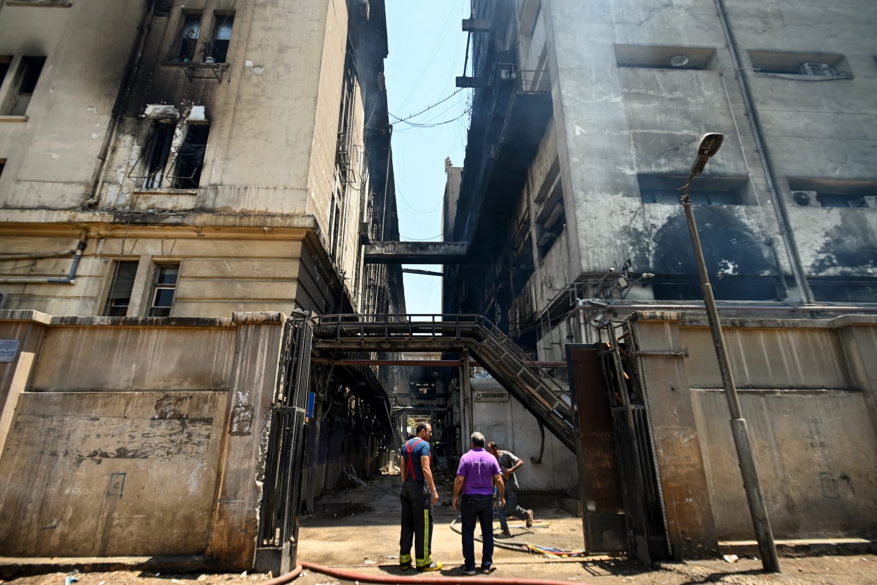 egypt telecommunications ramses fire