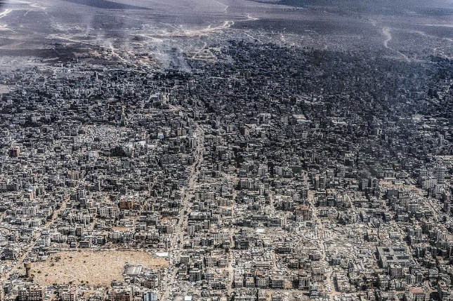 gaza airdrop aerial photos israel destructions