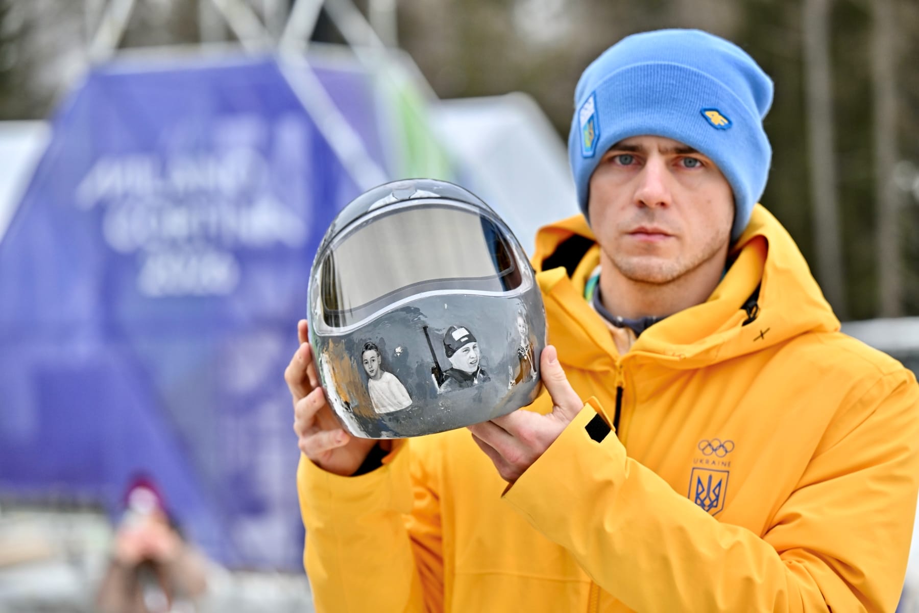 Vladyslav heraskevych helmet Ukraine disqualified milan Olympics