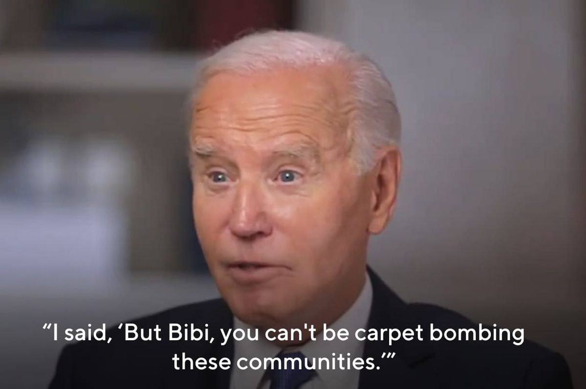 biden netanyahu carpet bombing israel admit interview