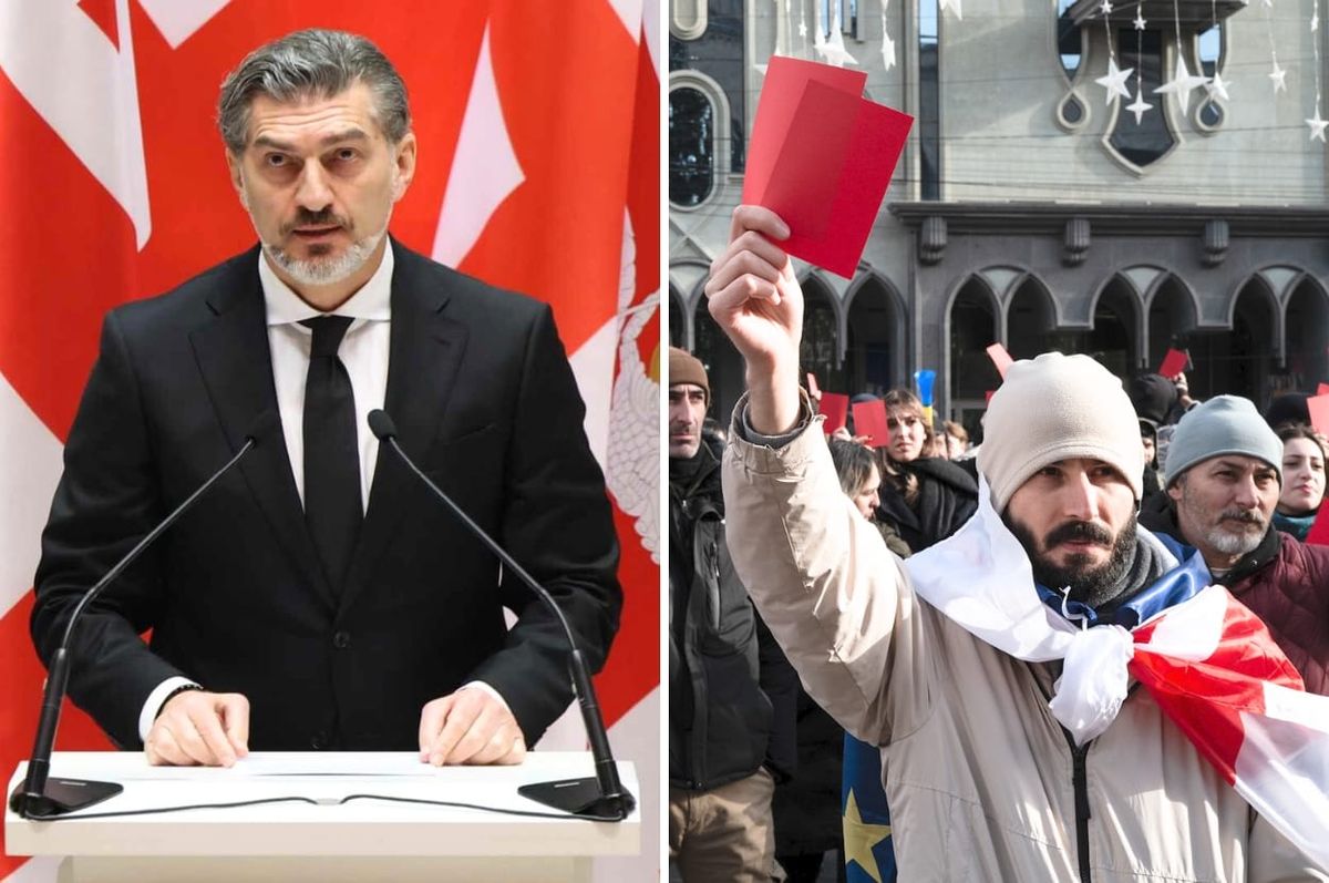 georgia far right football president Mikheil Kavelashvili protests