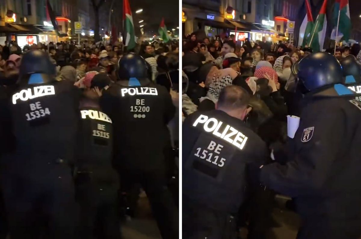 german police attack women protesters international day palestine