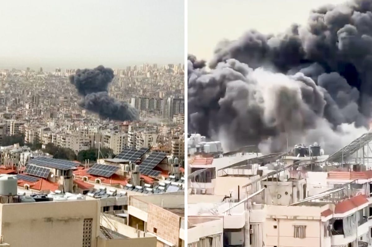 israel bomb beirut first time ceasefire hezbollah