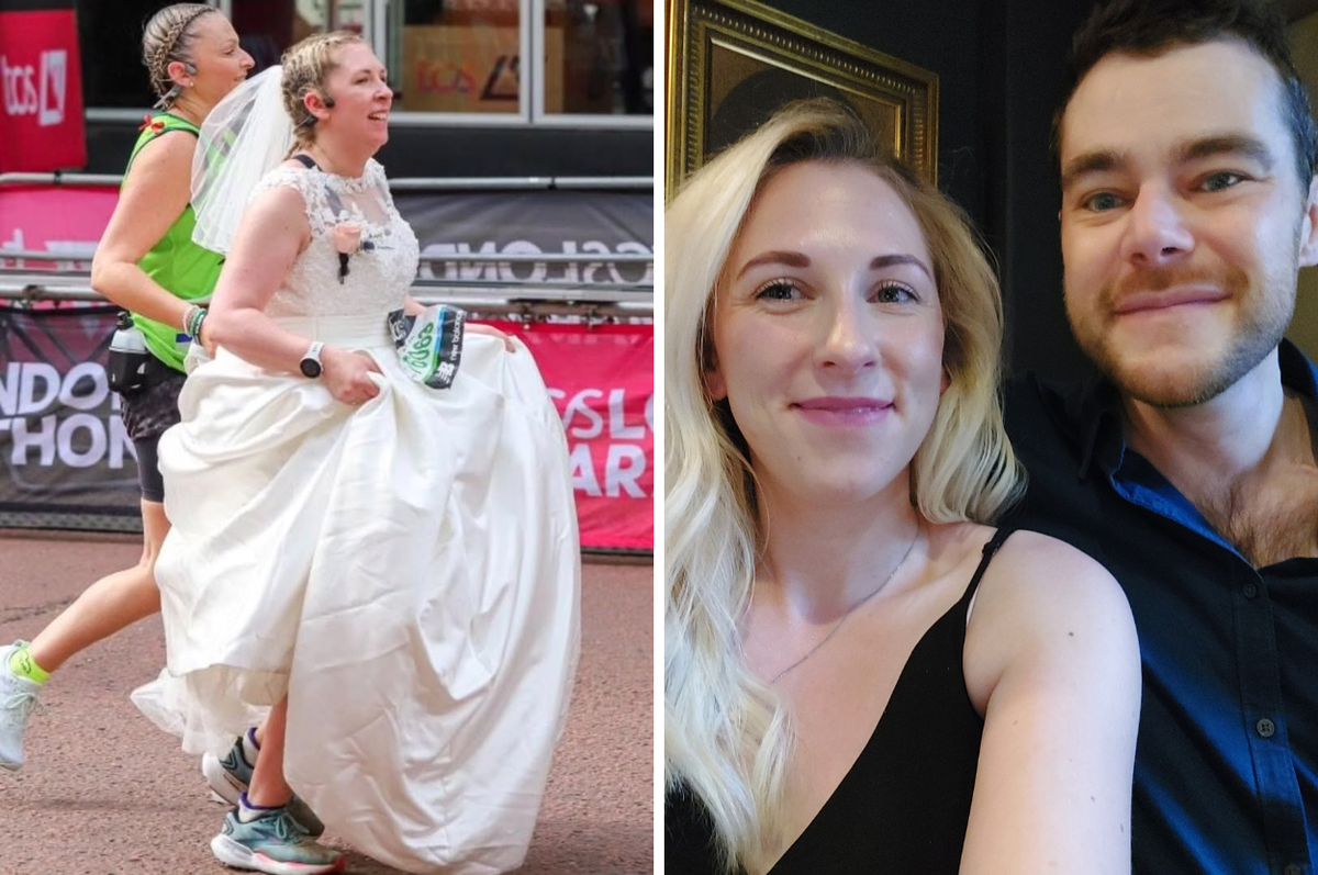 laura coleman-day london marathon wedding dress