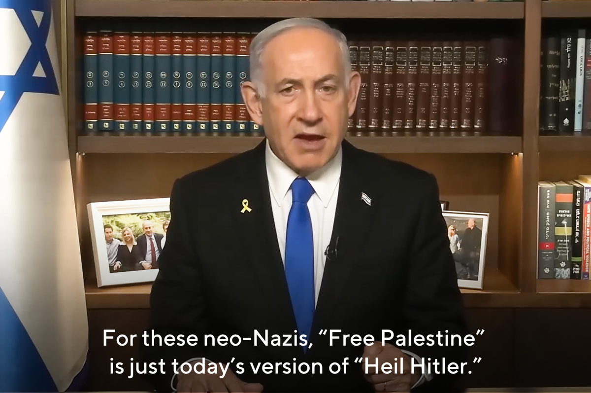 netanyahu free palestine heil hitler