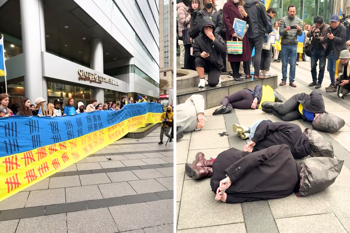 taiwan protest ukraine russia invasion 3 years