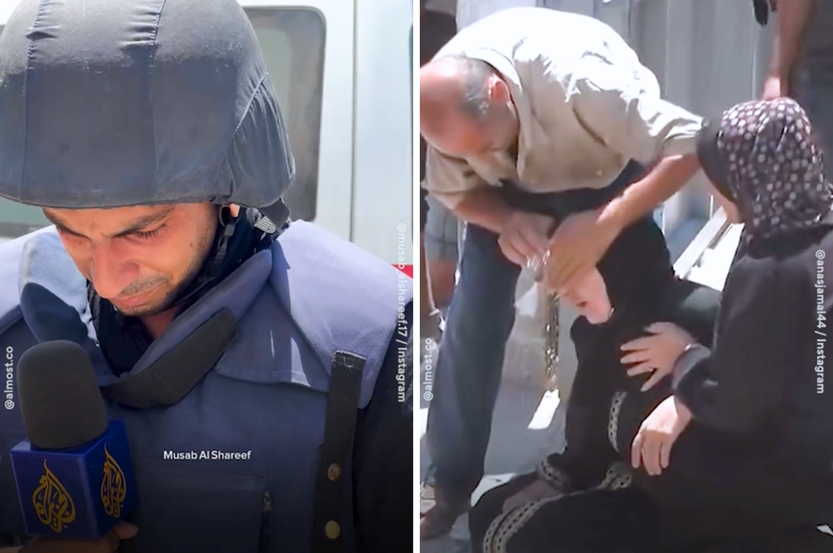 gaza journalist anas break down starvation