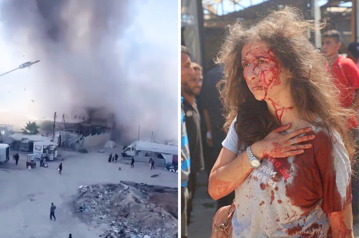 israel bomb gaza cafe journalists