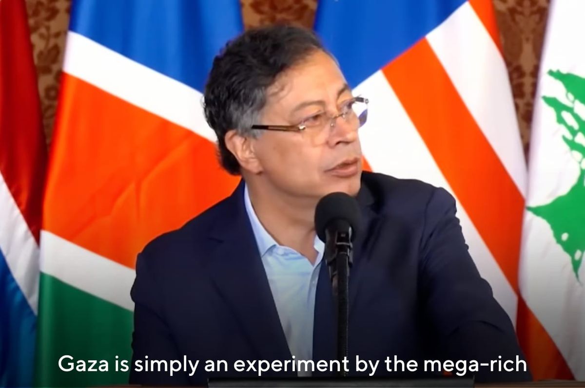 colombia gustavo petro israel gaza genocide mega rich experiment