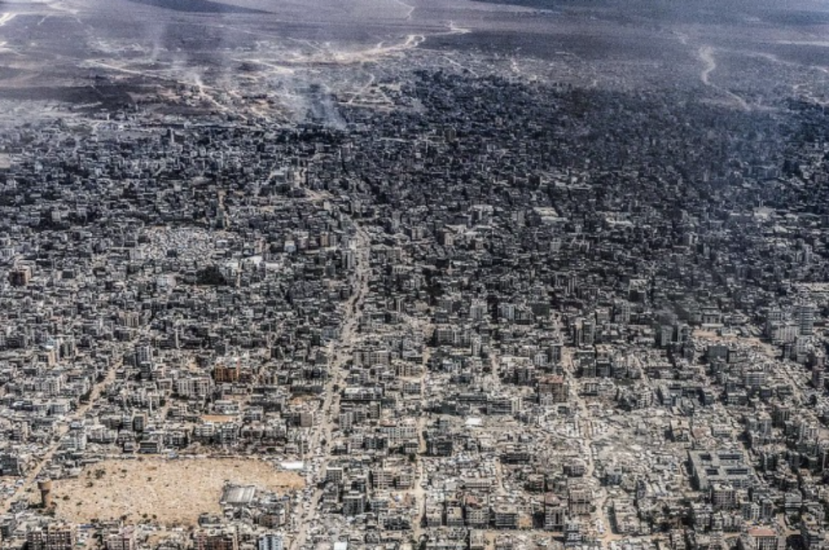 gaza airdrop aerial photos israel destructions