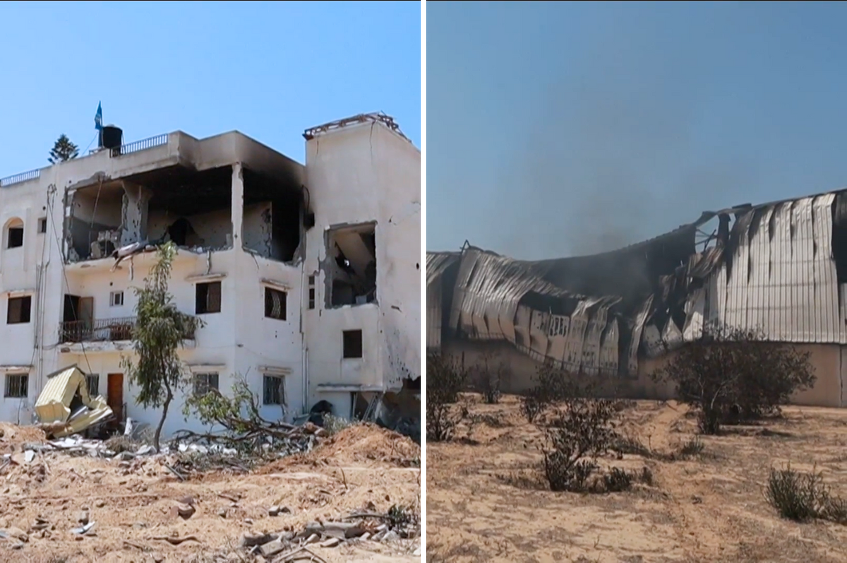 israel bomb who gaza warehouses