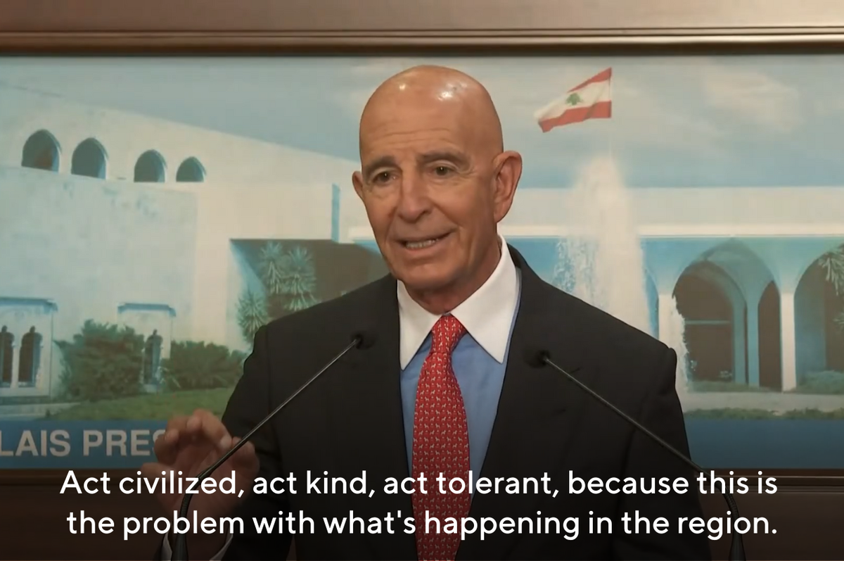 tom barrack lebanon journalists animalistic us envoy