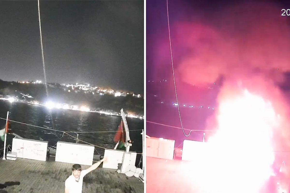 global sumud flotilla second drone attack alma